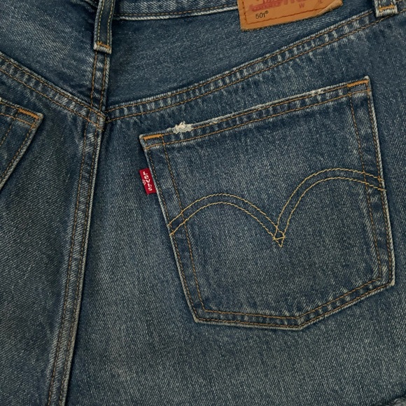 Levi's High Rise 501 Button Fly Cut Off Shorts Size 29 - Picture 9 of 13